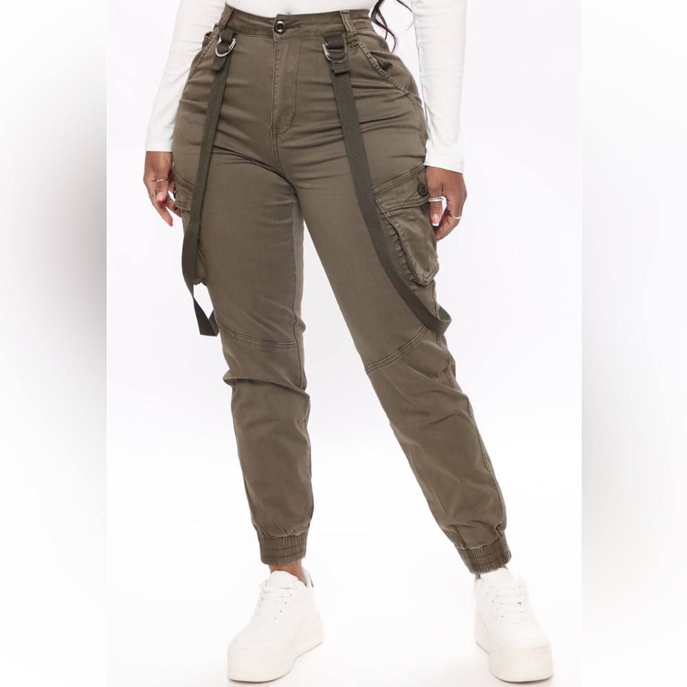 Olive green, cargo pants